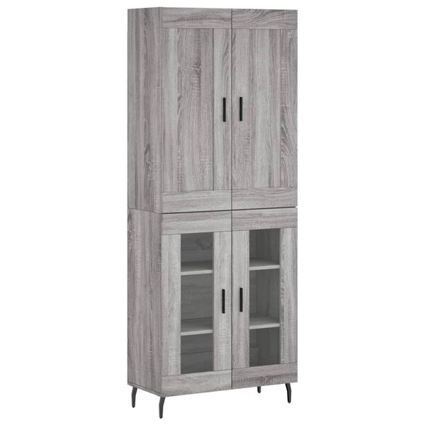 vidaXL Skř&iacute;ň highboard &scaron;ed&aacute; sonoma 69,5 x 34 x 180 cm kompozitn&iacute; dřevo