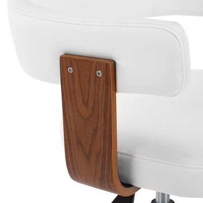vidaXL Otočné jídelní židle 4 ks bílé ohýbané dřevo a umělá kůže