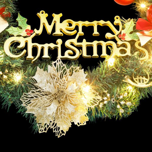 vidaXL V&aacute;nočn&iacute; věnec s 15 LED diodami zelen&yacute; 30 cm