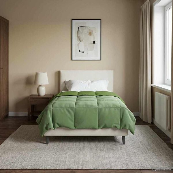 vidaXL Celoročn&iacute; přikr&yacute;vka &Scaron;něrov&aacute;n Zelen&aacute; 155 x 200 cm Mikrovl&aacute;kno