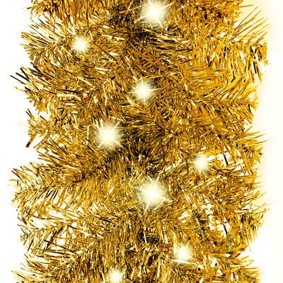 vidaXL Vánoční girlanda s LED světýlky 10 m zlatá