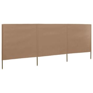 vidaXL 3d&iacute;ln&aacute; z&aacute;stěna proti větru barva taupe 400 x 120 cm l&aacute;tkov&aacute;