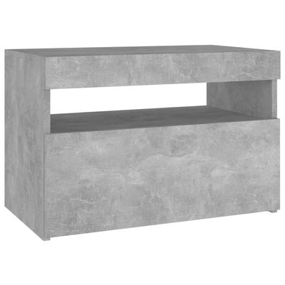 vidaXL Noční stolek s LED osvětlením betonově šedý 60 x 35 x 40 cm