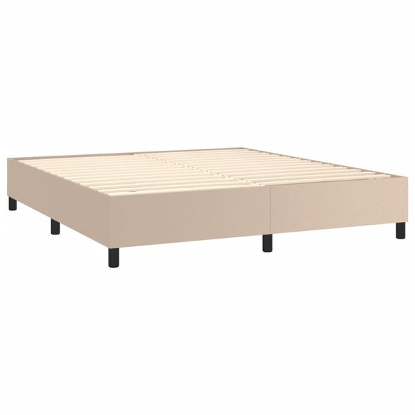 vidaXL Box spring postel s matrac&iacute; cappuccino 160x200 cm uměl&aacute; kůže