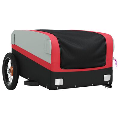 vidaXL Vozík za kolo černý a červený 30 kg železo
