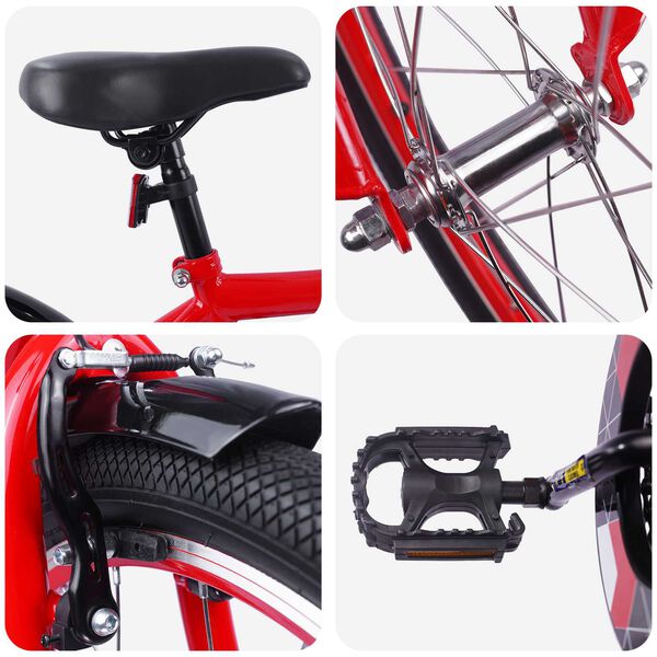 vidaXL Dětsk&eacute; Kolo 20 palců pro děti ve věku 6-11 let Červen&aacute;