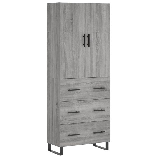 vidaXL Skř&iacute;ň highboard &scaron;ed&aacute; sonoma 69,5 x 34 x 180 cm kompozitn&iacute; dřevo