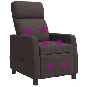 vidaXL Mas&aacute;žn&iacute; polohovac&iacute; křeslo Tmavě hněd&aacute; Textil