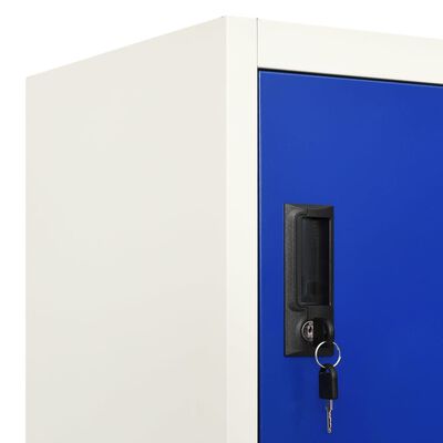 vidaXL Uzamykatelná skříň šedá a modrá 90 x 45 x 180 cm ocel