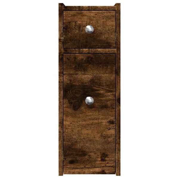 vidaXL &Uacute;zk&aacute; koupelnov&aacute; skř&iacute;ňka na kolečk&aacute;ch kouřov&yacute; dub kompozit