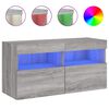 vidaXL N&aacute;stěnn&aacute; TV skř&iacute;ňka s LED osvětlen&iacute;m &scaron;ed&aacute; sonoma 80x30x40 cm