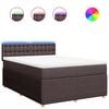 vidaXL Box spring postel s matrac&iacute; tmavě hněd&aacute; 160x200 cm textil