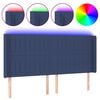 vidaXL Čelo postele s LED modr&eacute; 183x16x118/128 cm textil