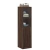 vidaXL Highboard se skleněn&yacute;mi dv&iacute;řky hněd&yacute; dub 35 x 37 x 142 cm