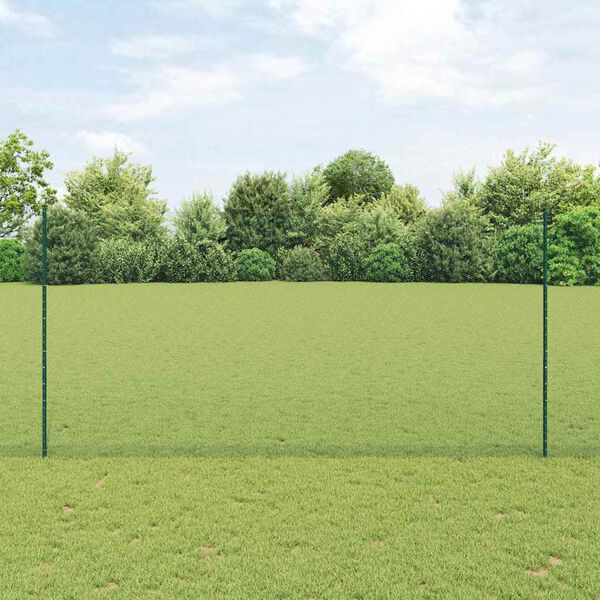 vidaXL Plot s sloupkem Zelen&aacute; 1,6 x 10 m Ocel a PVC