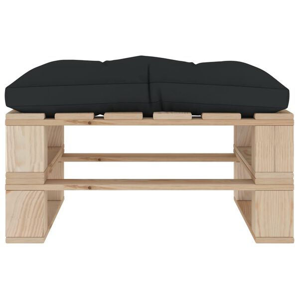 vidaXL Zahradn&iacute; taburet z palet s antracitovou podu&scaron;kou dřevo