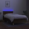vidaXL Box spring postel s matrac&iacute; a LED tmavě hněd&aacute; 90x190 cm textil