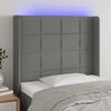 vidaXL Čelo postele s LED tmavě šedé 93 x 16 x 118/128 cm textil