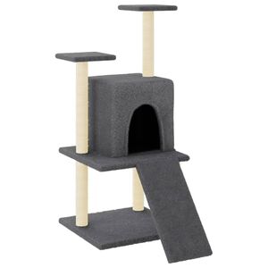 vidaXL &Scaron;krabadlo pro kočky se sisalov&yacute;mi sloupky tmavě &scaron;ed&eacute; 110 cm