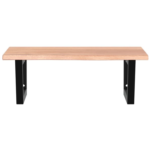 vidaXL Deska pod umyvadlo n&aacute;stěnn&aacute; ocel a masivn&iacute; dubov&eacute; dřevo