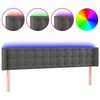 vidaXL Čelo postele s LED tmavě &scaron;ed&eacute; 163 x 16 x 78/88 cm samet