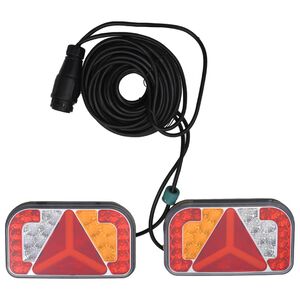 vidaXL Světla na př&iacute;věs 2 ks červen&aacute; 24 x 5 x 14,5 cm 12V LED ž&aacute;rovky
