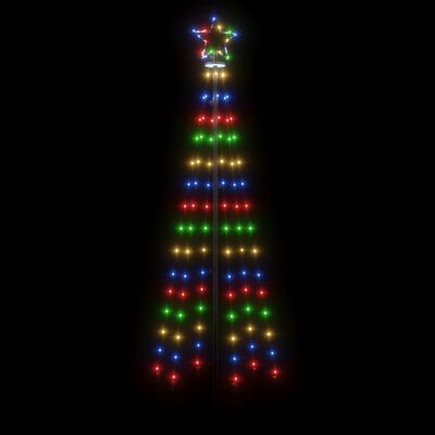 vidaXL Vánoční stromek kužel 108 vícebarevných LED diod 70 x 180 cm