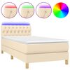 vidaXL Box spring postel s matrac&iacute; a LED kr&eacute;mov&aacute; 90x190 cm textil