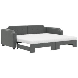 vidaXL V&aacute;lenda s přist&yacute;lkou a matracemi tmavě &scaron;ed&aacute; 80 x 200 cm textil