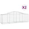 vidaXL Klenut&eacute; gabionov&eacute; ko&scaron;e 2 ks 200x50x60/80 cm pozinkovan&eacute; železo