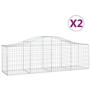 vidaXL Klenut&eacute; gabionov&eacute; ko&scaron;e 2 ks 200x50x60/80 cm pozinkovan&eacute; železo