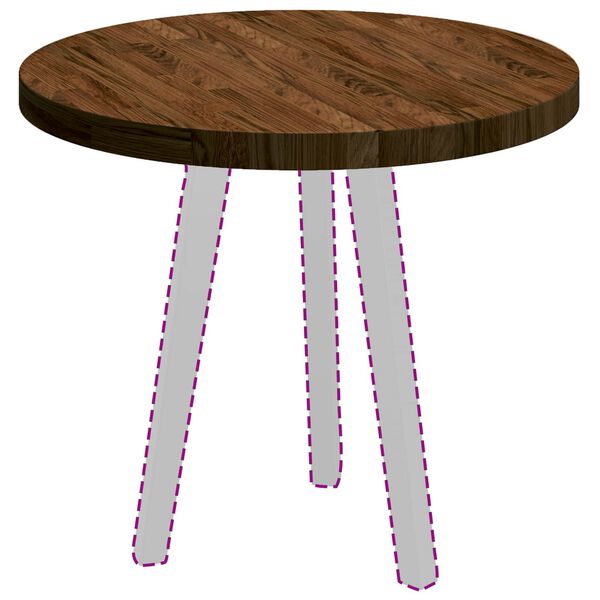 vidaXL Deska stolu Tmavě hněd&aacute; &Oslash; 60 x 4 cm Masivn&iacute; dubov&eacute; dřevo