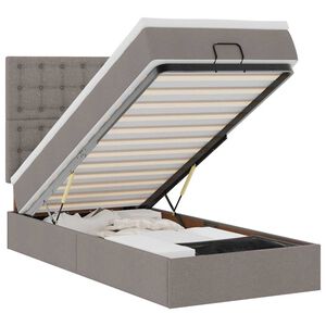 vidaXL Osmansk&aacute; postel s matrac&iacute; & LED taupe 90x200 cm l&aacute;tka