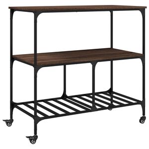 vidaXL Kuchyňsk&yacute; voz&iacute;k hněd&yacute; dub 100x50x95 cm kompozitn&iacute; dřevo