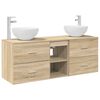 vidaXL Sada koupelnov&yacute;ch skř&iacute;něk 3 ks Dub sonoma 49,5 x 41 x 64,5 cm