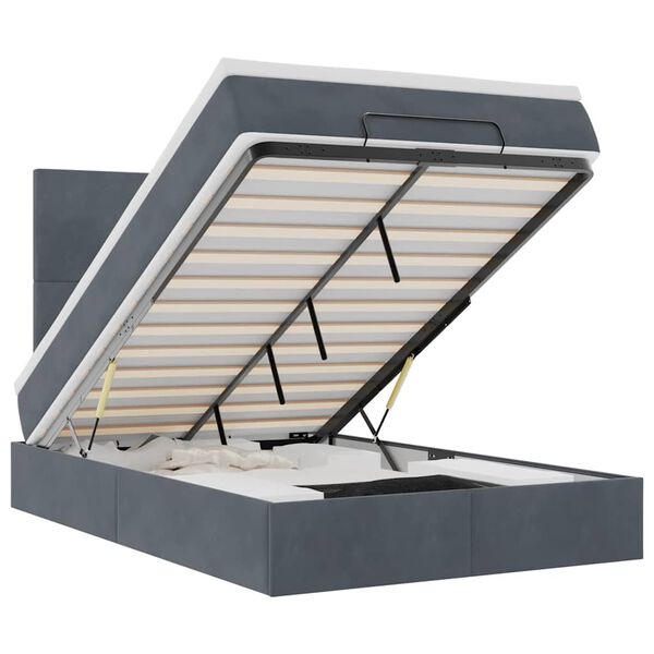 vidaXL Osmansk&yacute; r&aacute;m postele s matracemi tmavě &scaron;ed&aacute; 120x190 cm samet