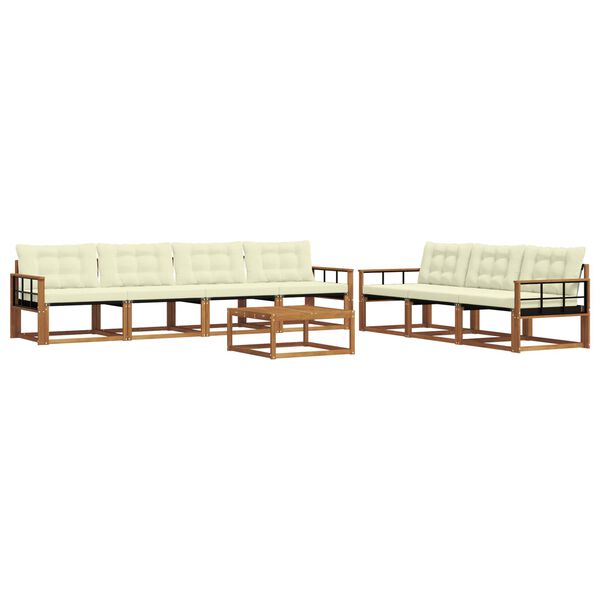 vidaXL Venkovn&iacute; pohovkov&aacute; souprava 8 pcs Přirozen&aacute; a Kr&eacute;mov&aacute;