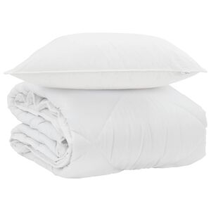 vidaXL Letn&iacute; přikr&yacute;vka s pol&scaron;t&aacute;řem 2 pcs B&iacute;l&aacute; Mikrovl&aacute;kno