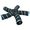 vidaXL Kočič&iacute; tunel 5cestn&yacute; čern&yacute; a modr&yacute; 25 cm polyester