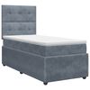 vidaXL Postel boxspring s matrac&iacute; s čelo Tmavě &scaron;ed&aacute; jednoduch&yacute; Samet