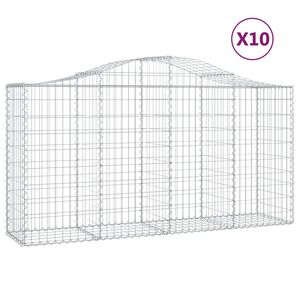 vidaXL Klenut&eacute; gabionov&eacute; ko&scaron;e 10ks 200x50x100/120cm pozinkovan&eacute; železo