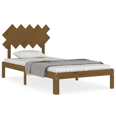 vidaXL Rám postele s čelem medově hnědý 100 x 200 cm masivní dřevo