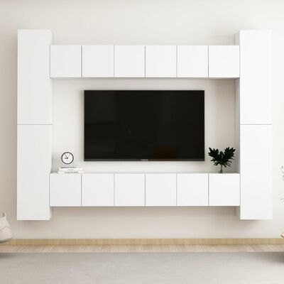 vidaXL 10dílný set TV skříněk bílý dřevotříska