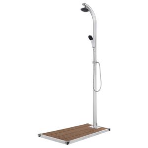 vidaXL Zahradn&iacute; sprcha s hnědou z&aacute;kladnou 220 cm hlin&iacute;k