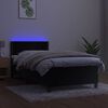 vidaXL Box spring postel s matrac&iacute; a LED čern&aacute; 90x190 cm samet