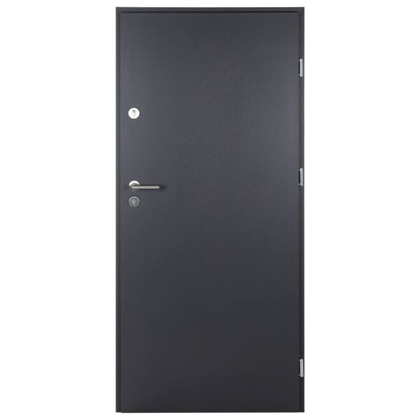 vidaXL Vchodov&eacute; dveře antracitov&eacute; 90 x 200 cm hlin&iacute;k