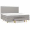 vidaXL Box spring postel s matrac&iacute; světle &scaron;ed&aacute; 200 x 200 cm textil