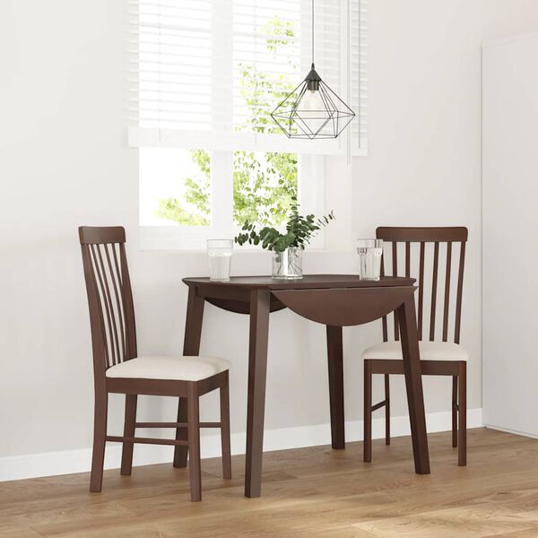 vidaXL Jídelní židle s polštáři 2 ks Hnědá masivní dřevěná guma