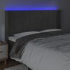 vidaXL Čelo postele s LED tmavě &scaron;ed&eacute; 183 x 16 x 118/128 cm samet