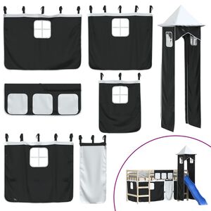 vidaXL Z&aacute;věsy na patrovou postel s věž&iacute; b&iacute;l&eacute; a čern&eacute; polyester